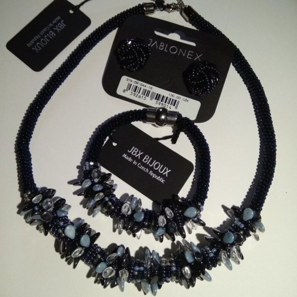 Czech Republic Jewelry set Jablonex new bracelet, earrings and necklace